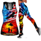 American 3D All Over Printed Legging + Hollow Tank