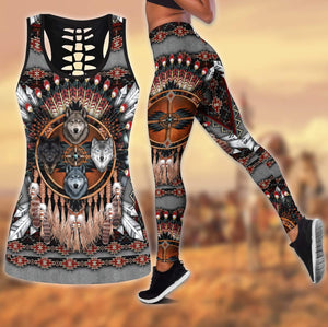 Native American 3D All Over Printed Legging + Hollow Tank