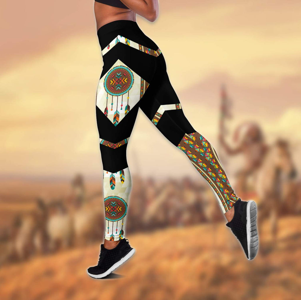 Native American 3D All Over Printed Legging + Hollow Tank Combo