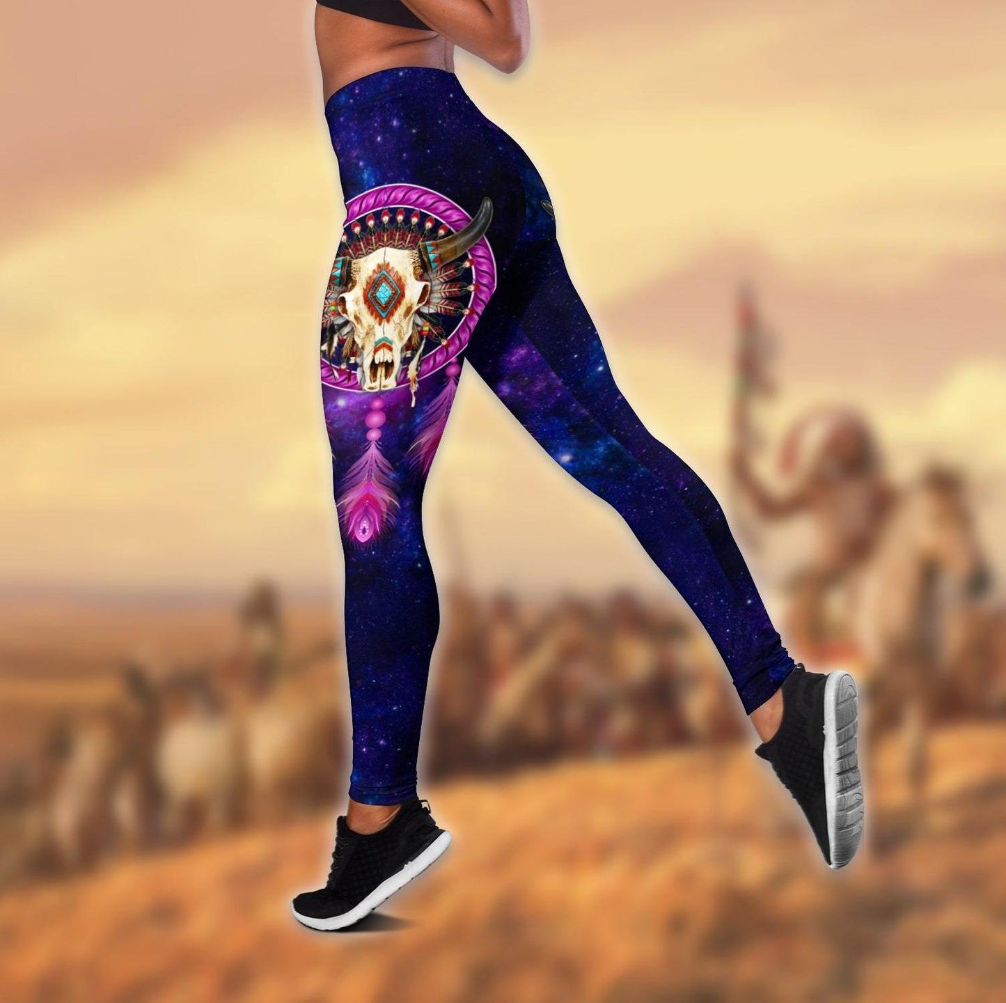 Native American 3D All Over Printed Legging + Hollow Tank