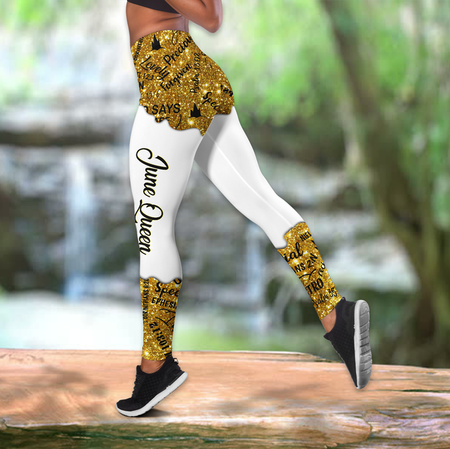 June Queen Black Gril  Combo Legging + Tank Top