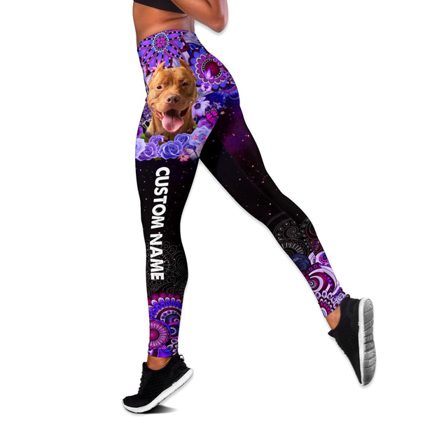 Custom name German Shepherd legging + hollow tank combo NTN13042103