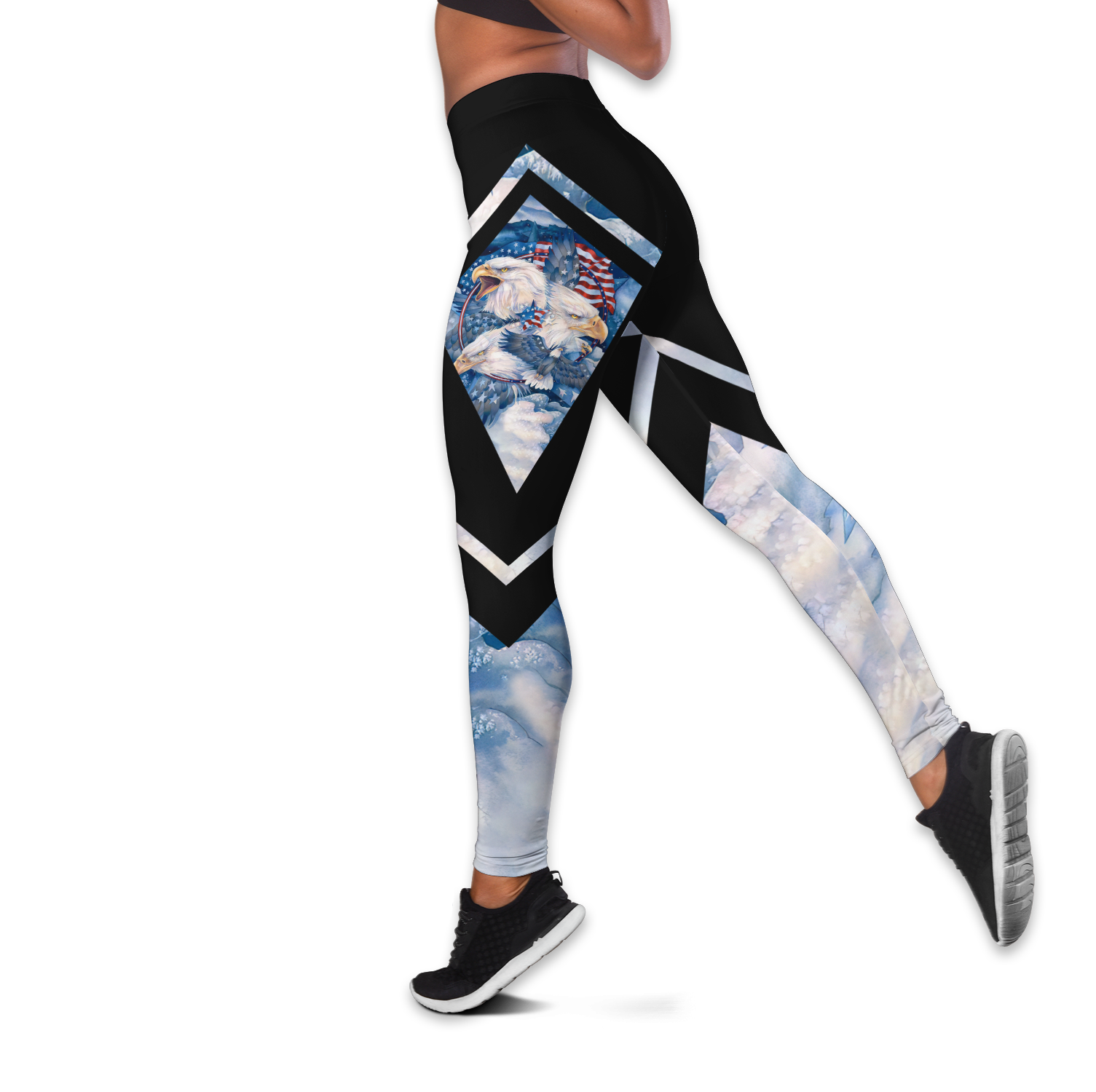 American Pride 3D All Over Printed Legging + Hollow Tank