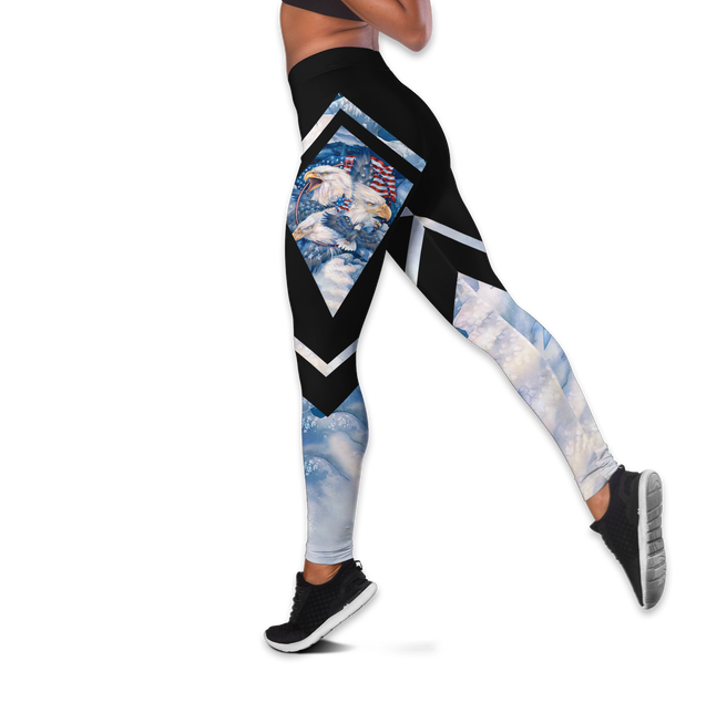 American Pride 3D All Over Printed Legging + Hollow Tank