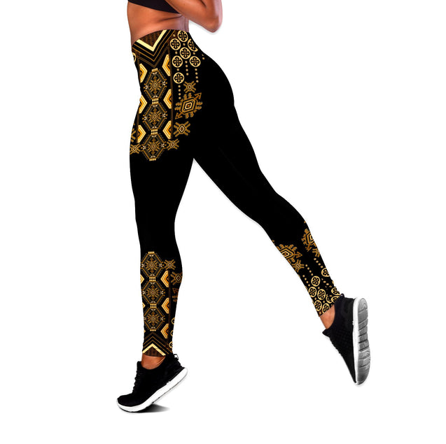 African Traditional Pattern 3D Over Printed Legging & Tank top ML