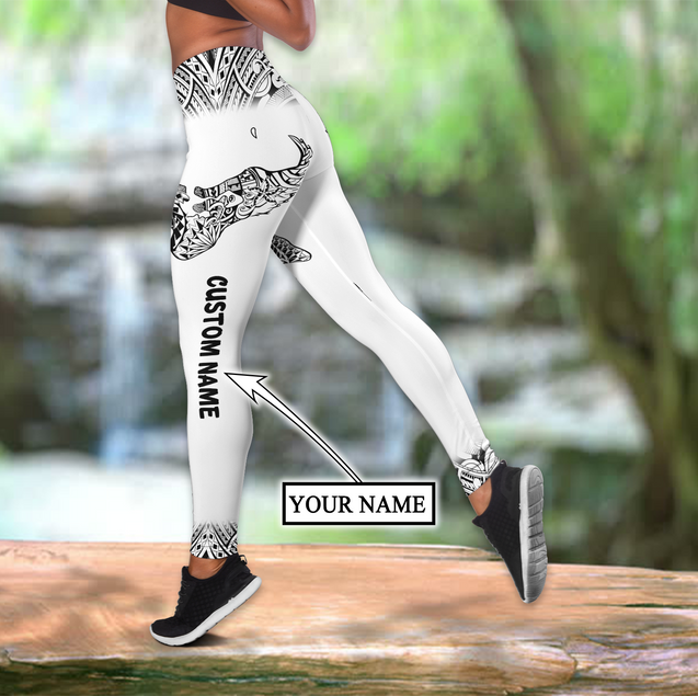 Amazing Polynesian Personalized Samoa Map Tattoo Deluxe Legging & Tank Top ML