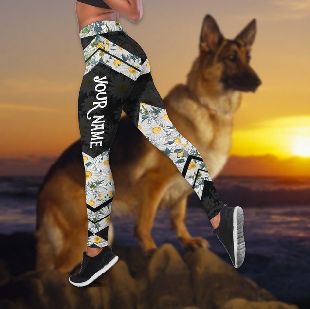 German Shepherd flowers legging + hollow tank combo ver2 DA12042102