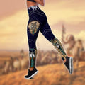 Wolf Native American 3D All Over Printed Legging + Hollow Tank Combo