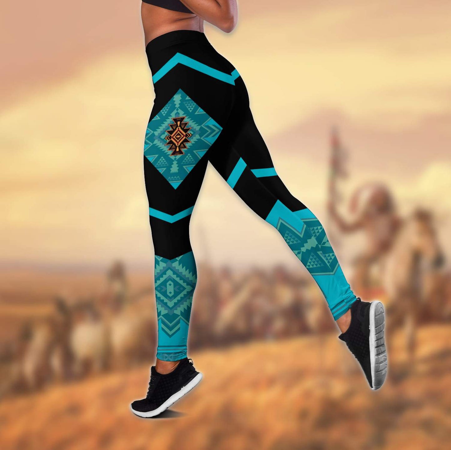 Native American 3D All Over Printed Legging + Hollow Tank Combo