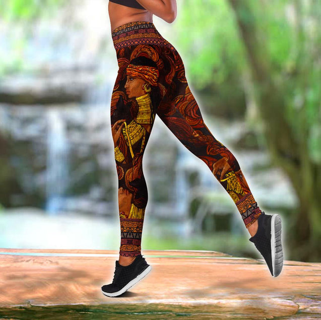 African Woman And Cat Combo Legging + Tank Top AM05052106