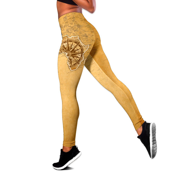 African Traditional Pattern 3D Over Printed Legging & Tank top ML