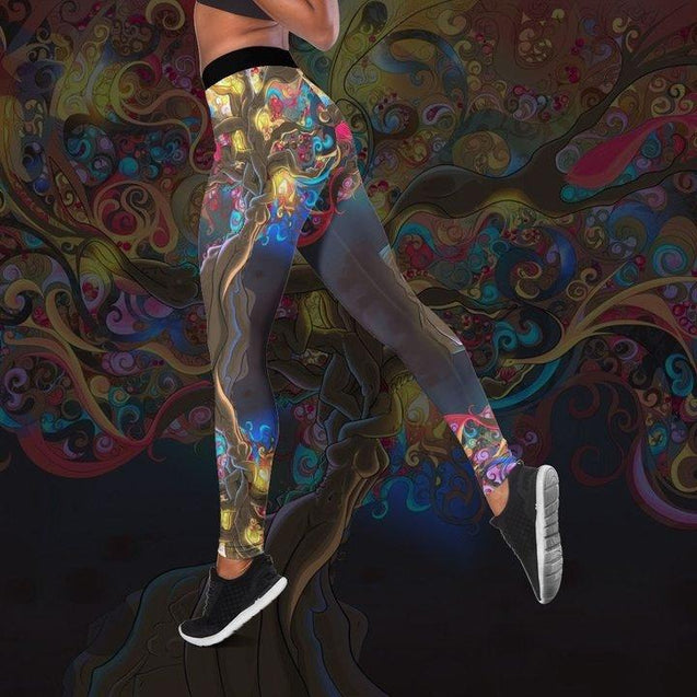 Premium Hippie Tree Of Life 3D Over Printed Legging & Tank Top