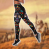 Wolf Native American 3D All Over Printed Legging + Hollow Tank