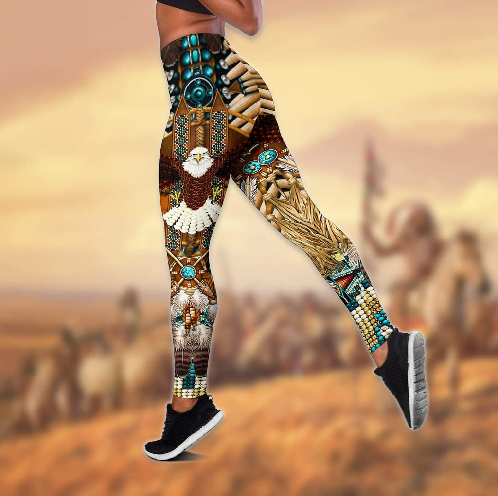 Native American 3D All Over Printed Legging + Hollow Tank Combo