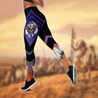 Wolf Native American 3D All Over Printed Legging + Hollow Tank Combo