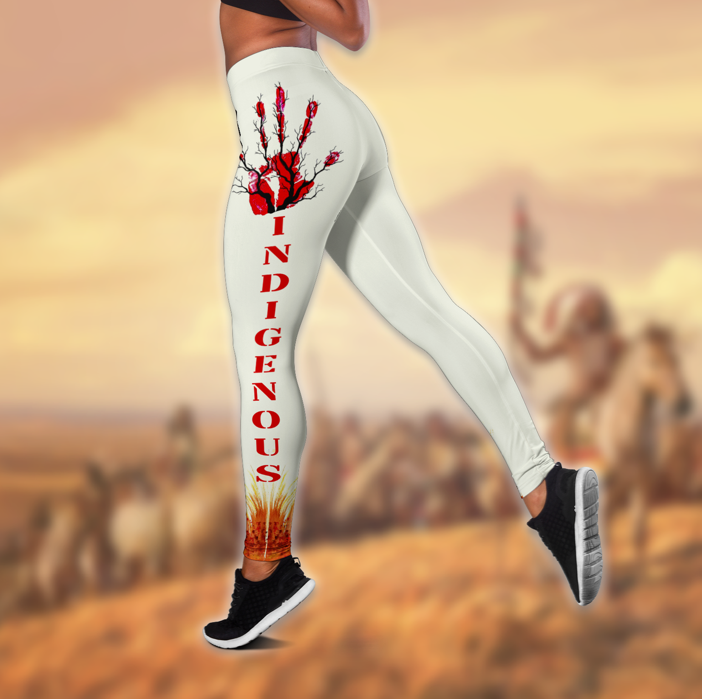 Native American 3D All Over Printed Legging + Hollow Tank