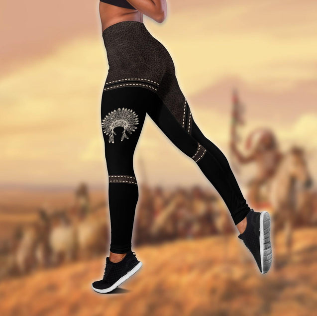 Native American 3D All Over Printed Legging + Hollow Tank