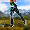 New Zealand Aotearoa Kiwi Silver Fern Paua Shell Deluxe Legging & Tank Top ML