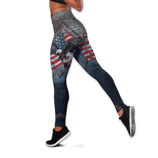 American 3D All Over Printed Legging + Hollow Tank