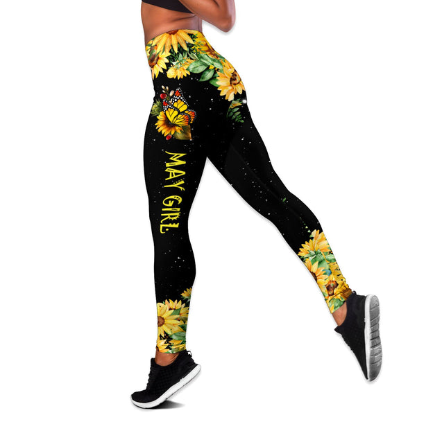 May Girl Sunshine Mixed With A Little Hurricane Combo Tank Top + Legging