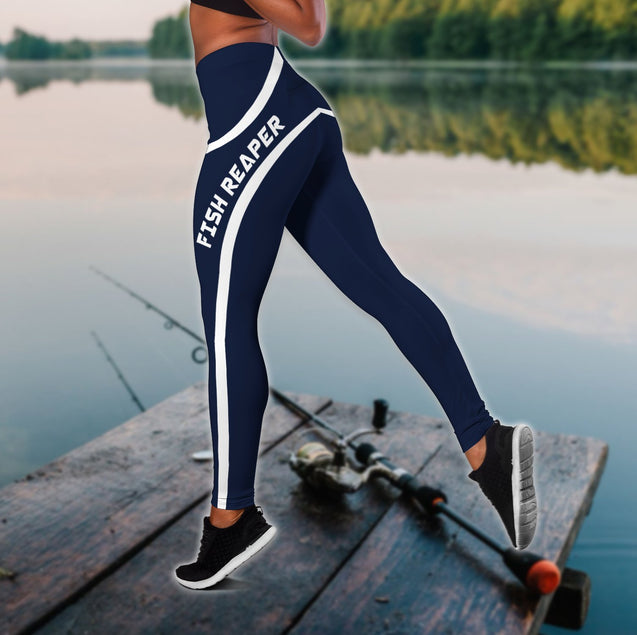 Marlin fishing design 3d print Combo Legging Tank for women