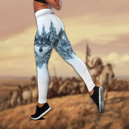 Love Wolf Native American 3D All Over Printed Shirts for Women