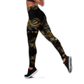 Amazing Polynesian Hawaii Turtle Golden Tattoo Deluxe Legging & Tank Top ML