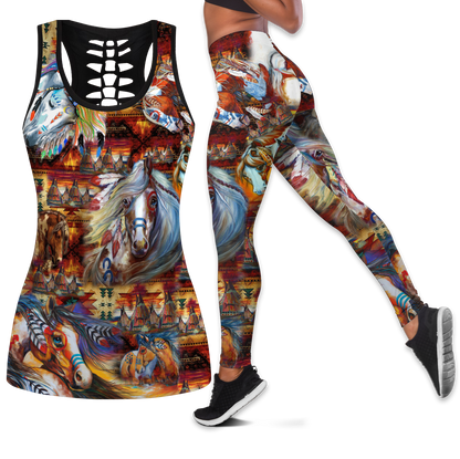 Native American 3D All Over Printed Legging + Hollow Tank