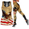 Happy Independence Day United States of America 3D All Over Printed Legging + Hollow Tank