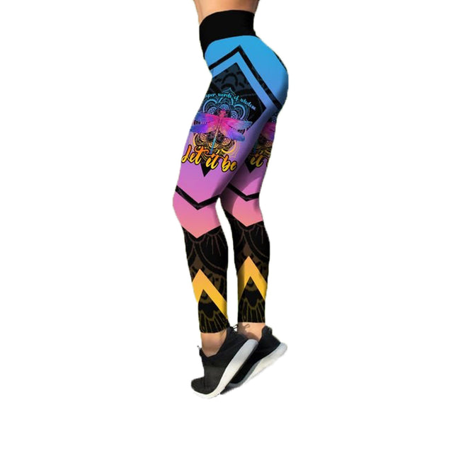 Premium Hippie Dragonfly 3D Over Printed Legging & Tank Top