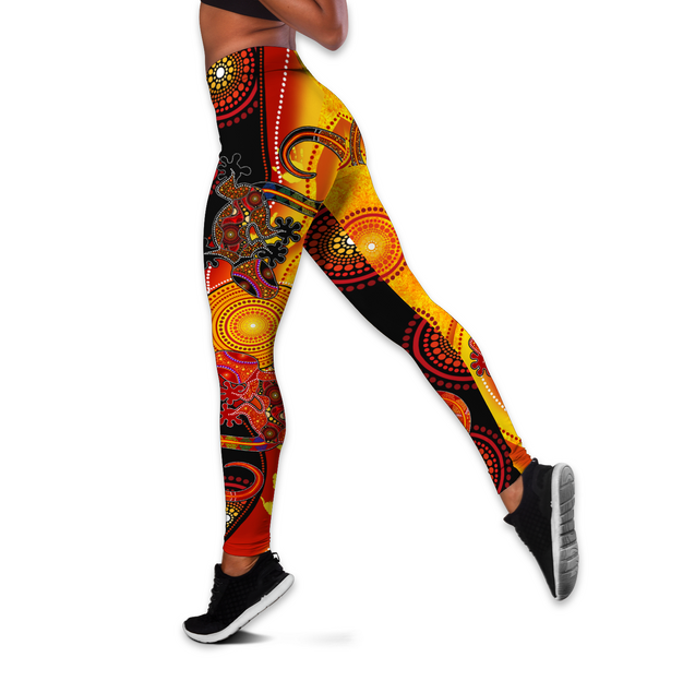 Aboriginal apparels the sun and lizards combo legging tanktop