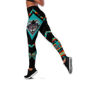 Wolf Native American 3D All Over Printed Legging + Hollow Tank