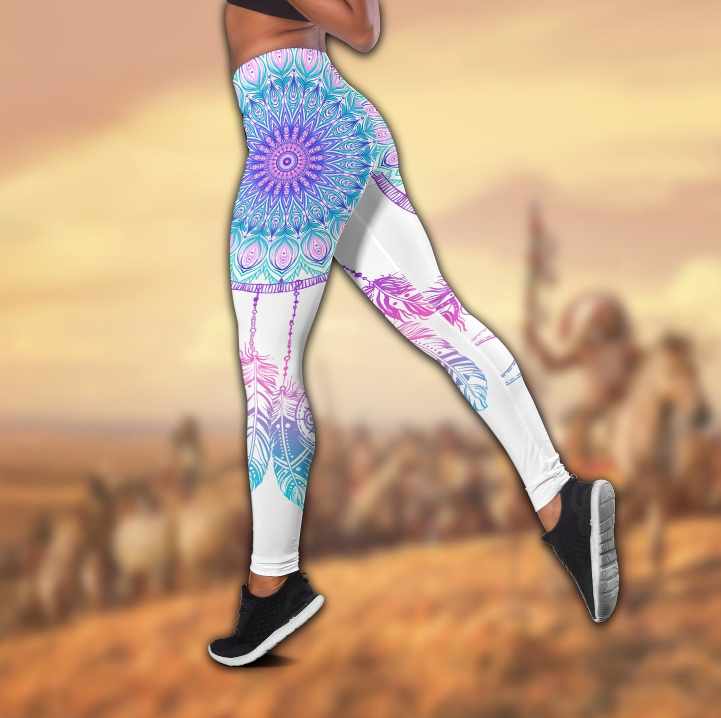 Native American 3D All Over Printed Legging + Hollow Tank
