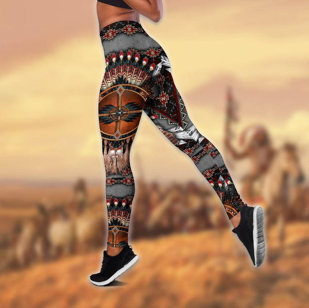 Native American 3D All Over Printed Legging + Hollow Tank