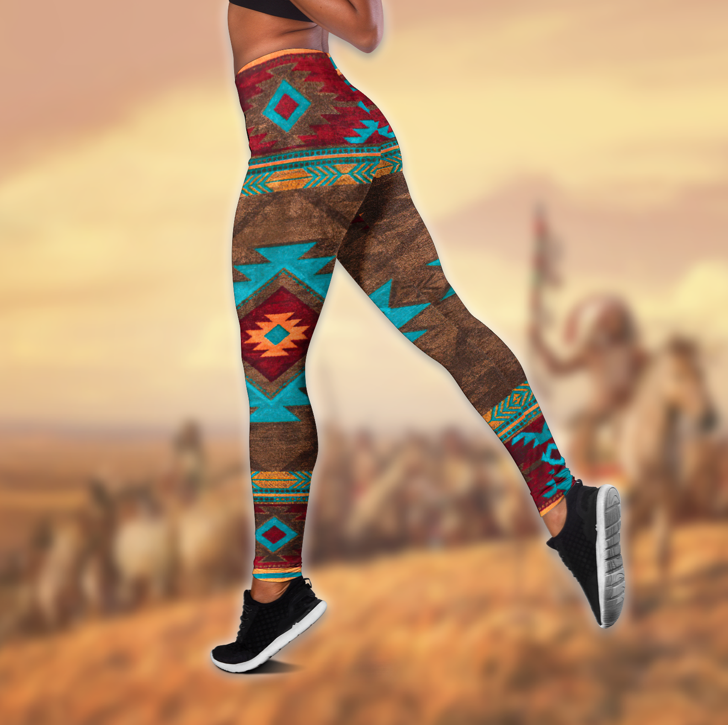 Native American 3D All Over Printed Legging + Hollow Tank