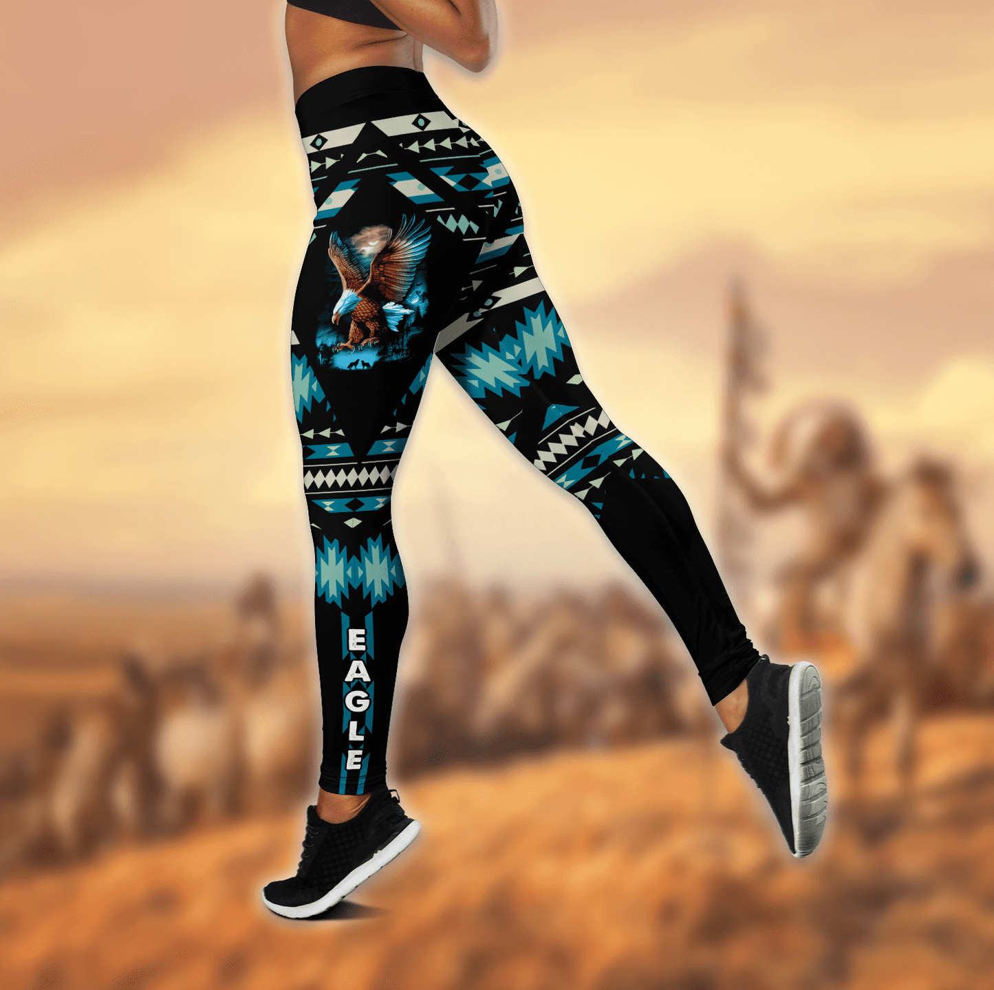 Native American 3D All Over Printed Legging + Hollow Tank
