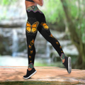 Butterfly make your heart the most beautiful about you legging + hollow tank combo ver2