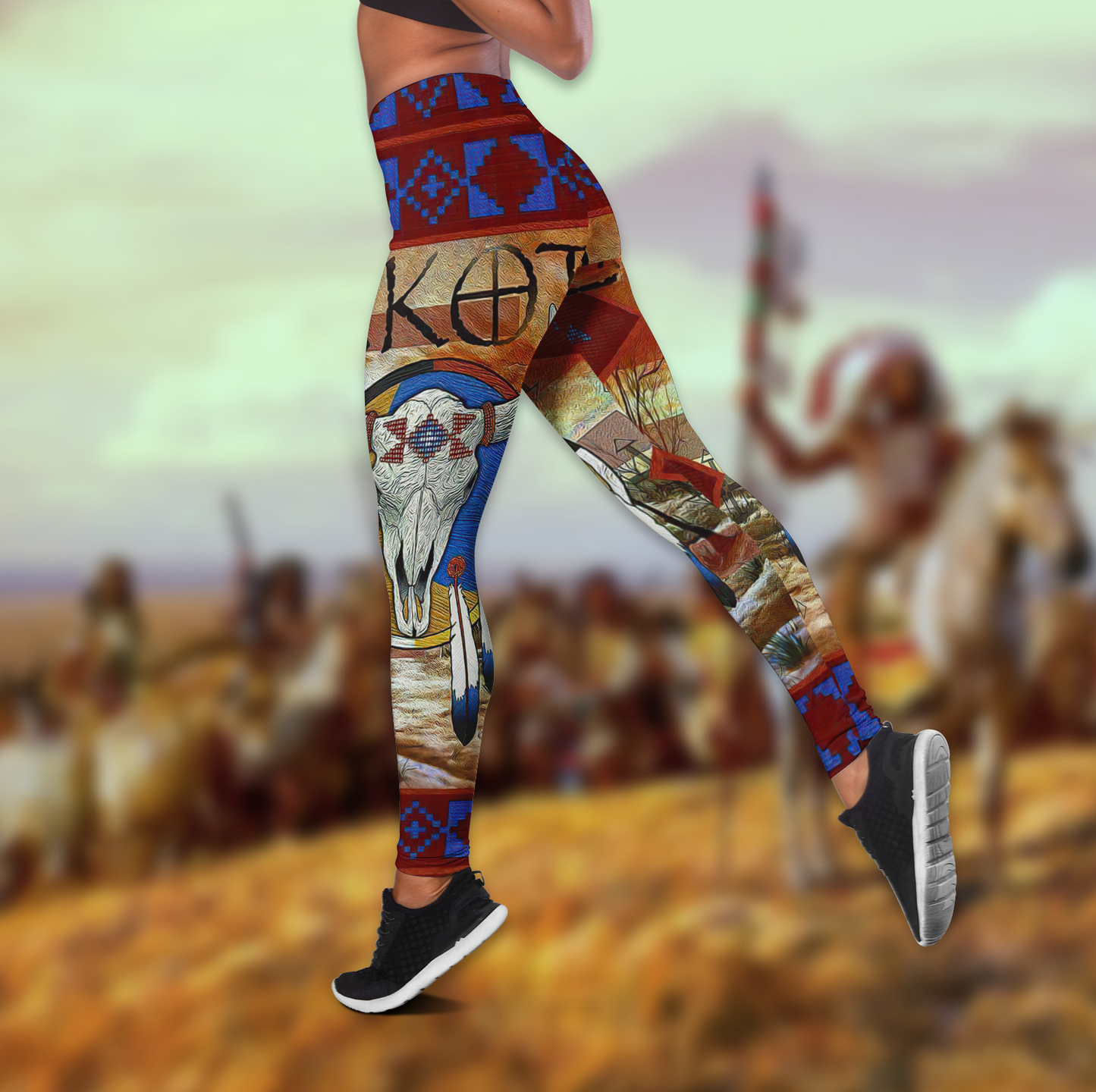 Native American 3D All Over Printed Legging + Hollow Tank