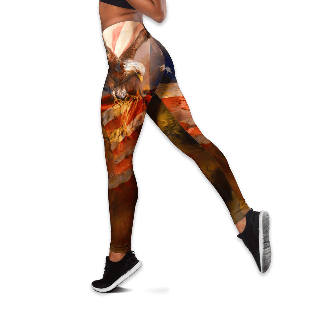 American 3D All Over Printed Legging + Hollow Tank