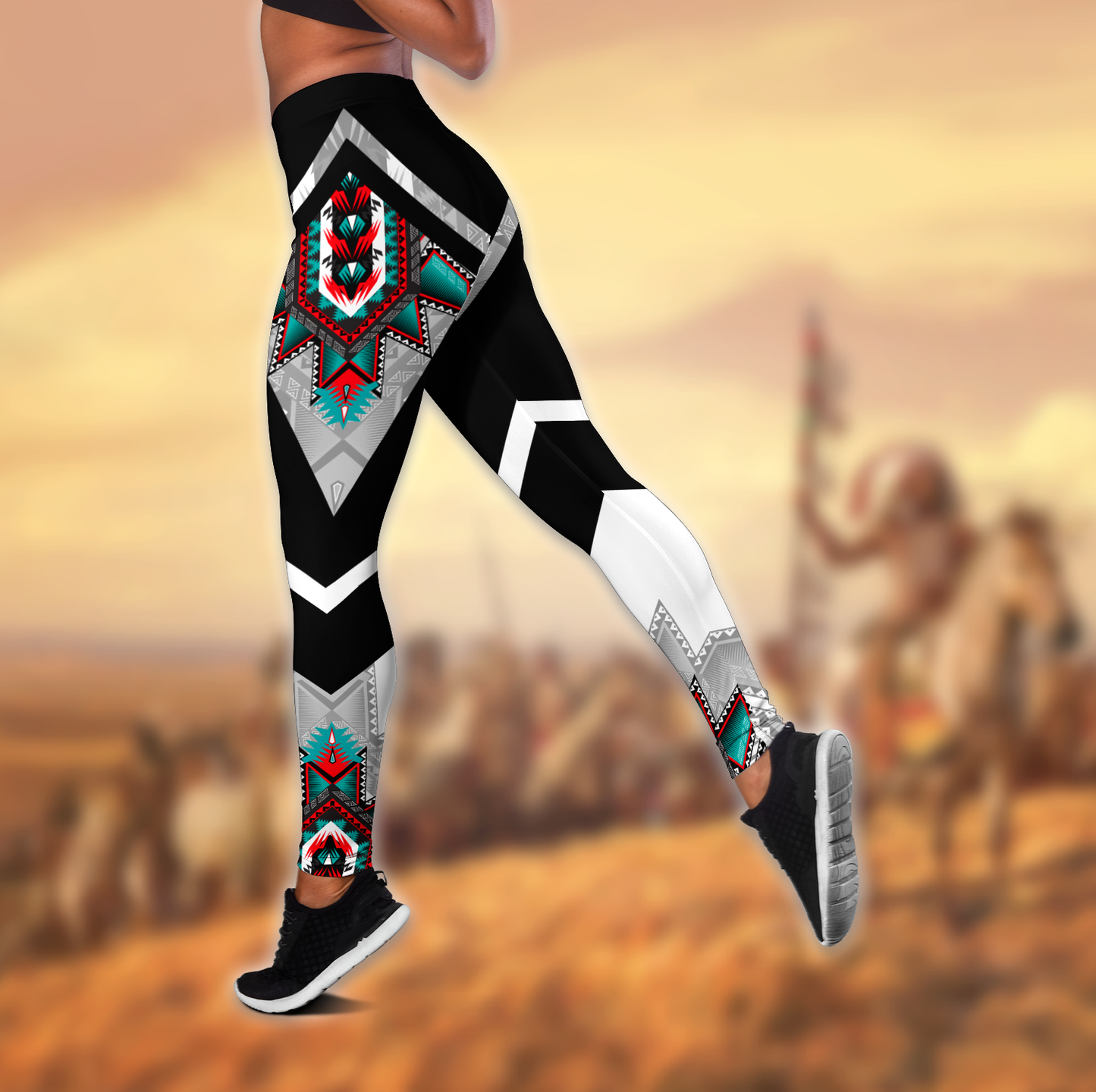 Native American 3D All Over Printed Legging + Hollow Tank