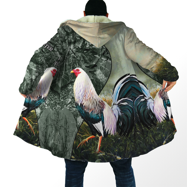 Rooster 3D All Over Printed Unisex Deluxe Hoodie ML