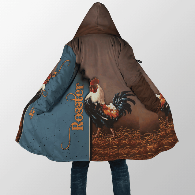 Rooster 3D All Over Printed Unisex Deluxe Hoodie ML