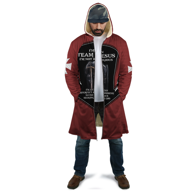 I'm On Team Jesus I'm Not Religious 3D Printed Combo Zip Cloak  + Sweatpant For Winter