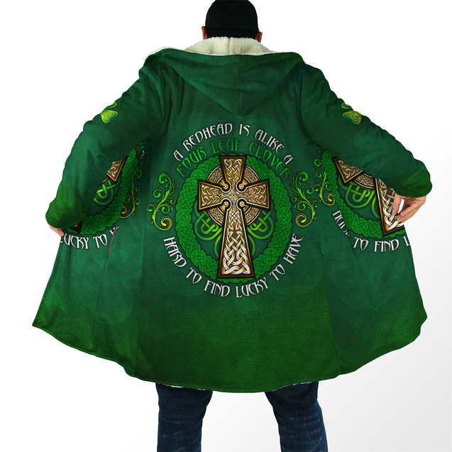 Premium Unisex Hoodie Irish St.Patrick  Celtic Cross And Shamrock  ML