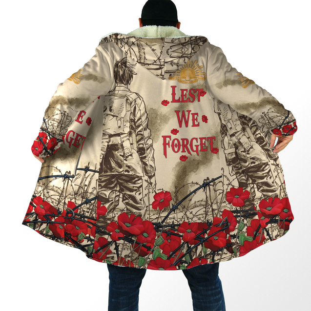 Premium Unisex Hoodie Poppy Flower Lest We Forget Anzac Day ML