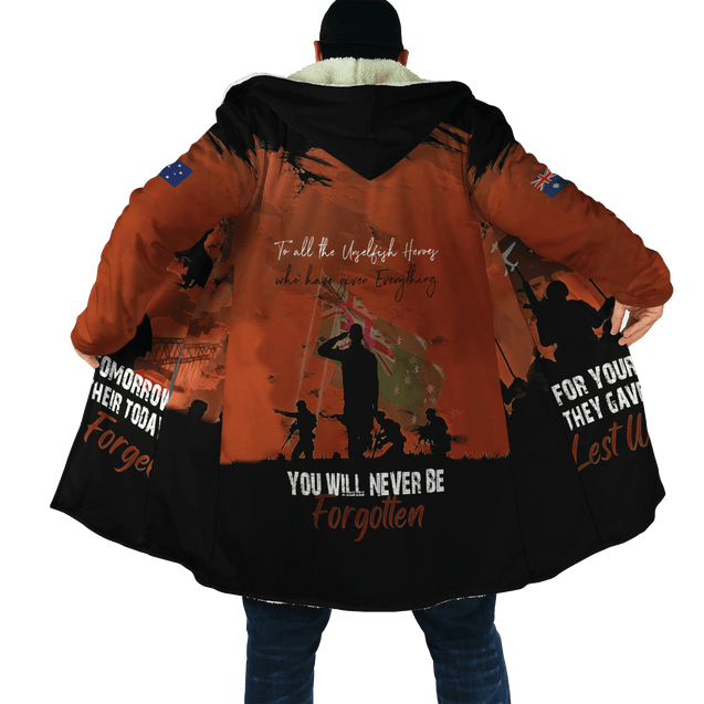 Premium Unisex Hoodie Brown Lest We Forget Anzac Day ML