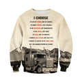 3D All Over Printed I choose to live by choice Trucker Shirts and Shorts-Apparel-HP Arts-Sweatshirt-S-Vibe Cosy™