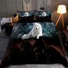 Awesome Night Black And White Wolves Bedding Set MH0310201-MEI