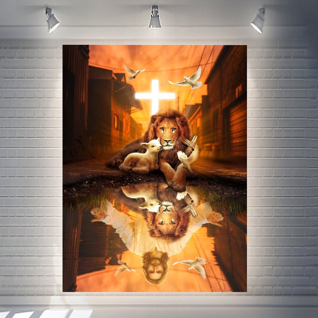 Jesus Lion Lamp 3D All Over Printed Poster Vertical