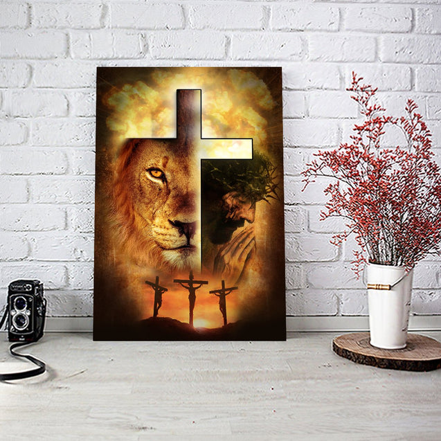 Jesus Lion Cross 3D All Over Printed Poster Vertical Pi24022107